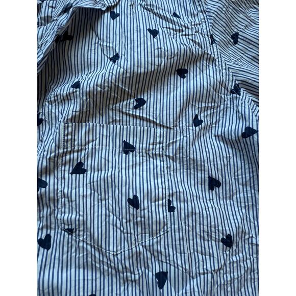 Frank and Eileen Modal Heart Print Stripes Shirt, Button Up, Women's size small - Picture 8 of 8